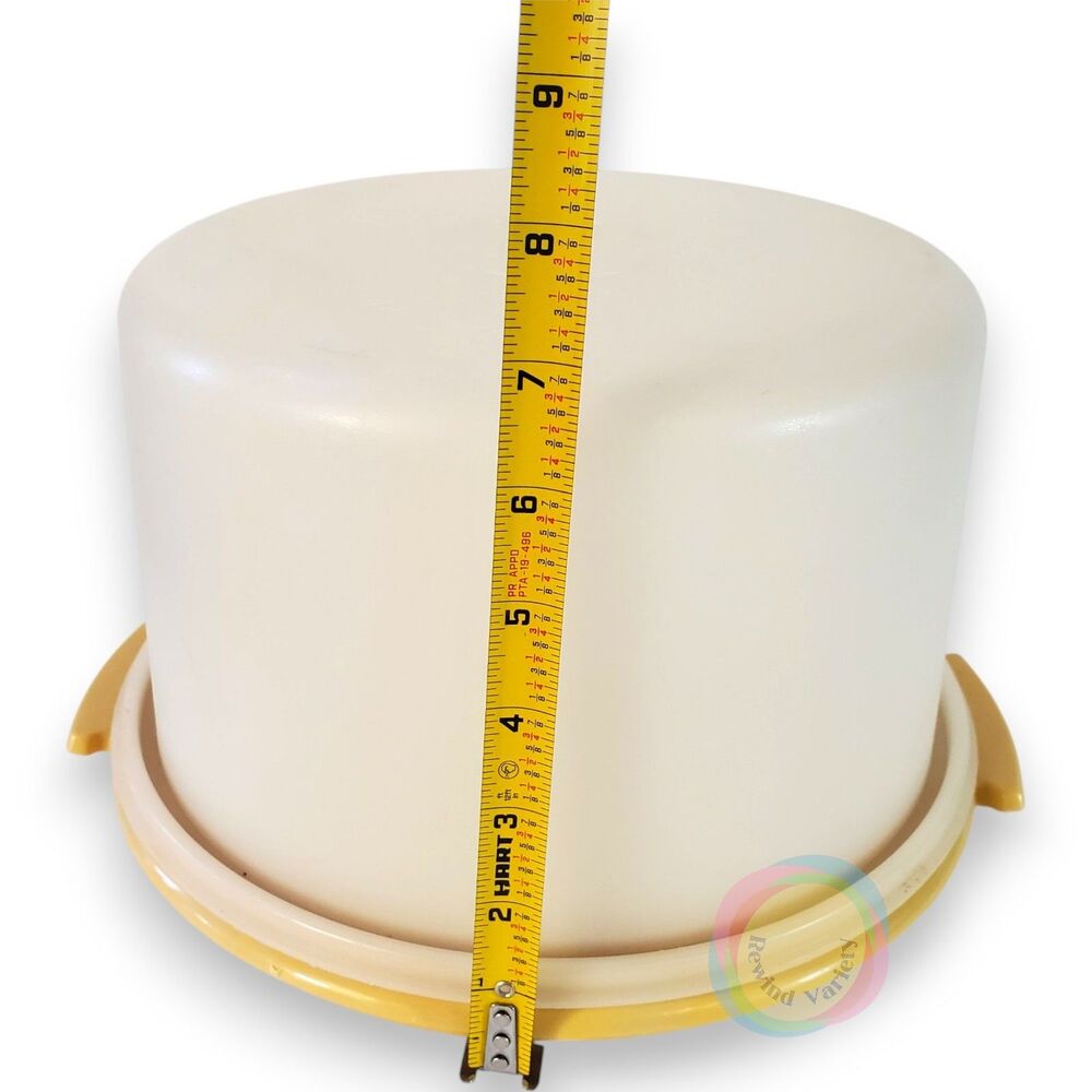 Vintage Tupperware Round Cake Carrier Harvest Yellow 12" - Picture 14 of 16